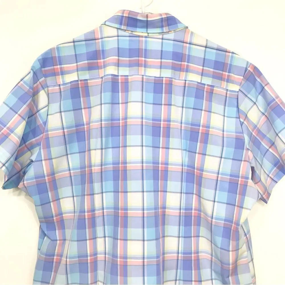 Mizzen + Main Leeward Collection Pastel Plaid Standard Fit Button Down Shirt